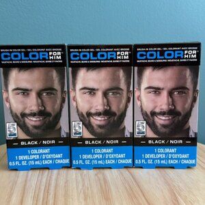 Pk of 3 Color For Him Mustache Beard & Sideburns Black Noir Hair Dye Kit For Men